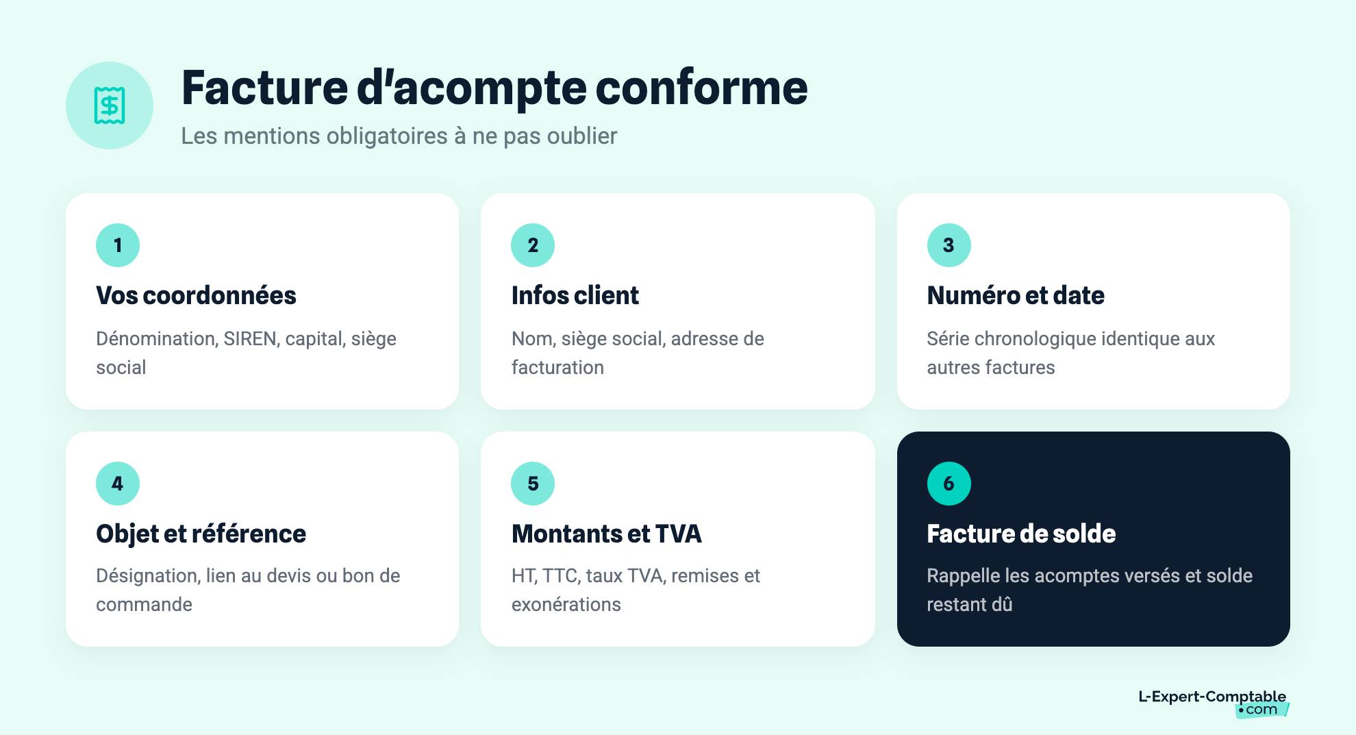Facture d'acompte conforme
